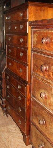 George III style burr walnut tallboy